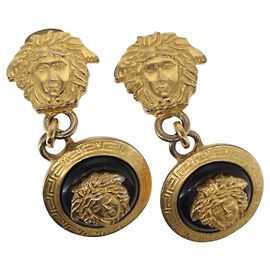 Pendiente de metal dorado Gianni Versace Auth bs32643 Dorado