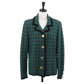 Strickstoffjacke von SAINT LAURENT aus grüner Wolle Auth 165959M Grün