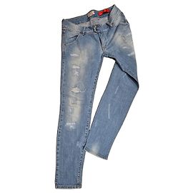Jeans MET in denim con strappi Blu