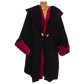 Autre Marque Cappotto Oronero Lana e Mohair tg.IT 42 Nuovo Nero Bordò