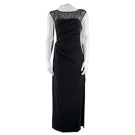 Vera Wang Schwarzes Abendkleid mit Netzdetails Schwarz
