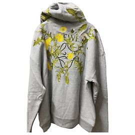 Loewe Dandelion bestickter Baumwoll-Hoodie Grau Gelb