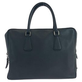 Borsa da lavoro in pelle Saffiano Prada Nero
