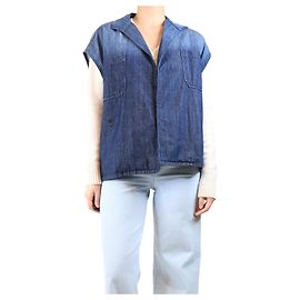 Dior Giacca in denim senza maniche blu - taglia UK 18 Blu