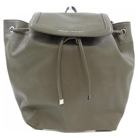 Mochila de couro Armani Exchange Cinza