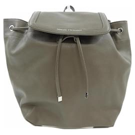 Armani Exchange Leather Backpack Grey