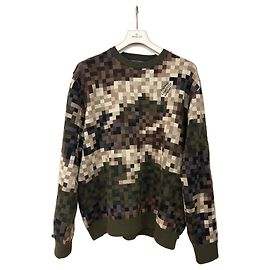 Pull Louis Vuitton Jacquard Damier Kaki Coton Kaki