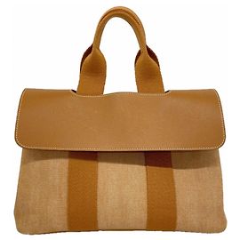 Bolsa Hermès Valparaiso PM Toile Chevron Marrom