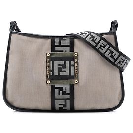 Bandolera de lona Zucca marrón Fendi Castaño Beige Otro