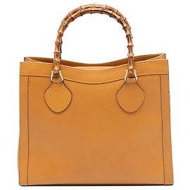 Gucci Brown Medium Leather Bamboo Diana Tote Brown Light brown