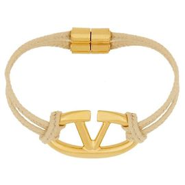 Pulsera de algodón VLogo Valentino Garavani Castaño Beige