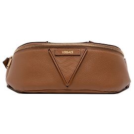 Versace Ledergürtel V Greca Signatur Bauchtasche Braun