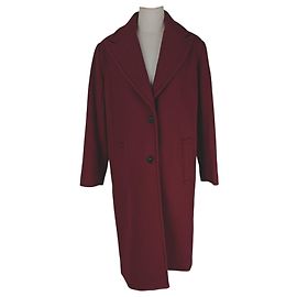 Michael Kors Burgundy Woolen Overcoat Red Dark red