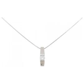 Autre Marque PT900 PT850 Diamant-Halskette Silber