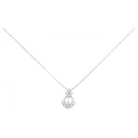 Autre Marque Colar de diamante em ouro branco Au750 Prata