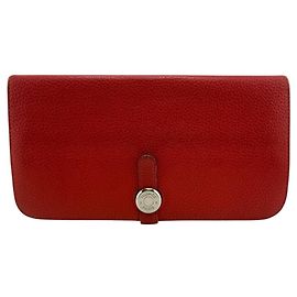 Hermès Cartera Larga Dogon HERMES 2012 en Rojo Roja