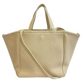 Céline Borsa Tote pieghevole piccola Celine a mano e spalla Beige Bianco sporco