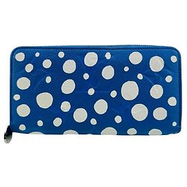 Portefeuille Zippy Infinity Dot M81954 de Louis Vuitton Blanc Bleu