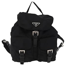 Prada Double Front Pocket Backpack Tessuto Medium Black
