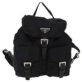 Zaino Prada con doppia tasca frontale Tessuto medio Nero