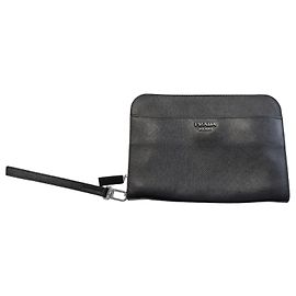 PRADA Borsa Prada Clutch in Pelle Saffiano (2VF019 2FAD) Organizer Nera Nero