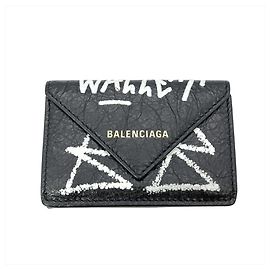 Balenciaga Papier Mini Geldbörse Schwarz