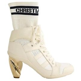 Dior White lace-up boots White
