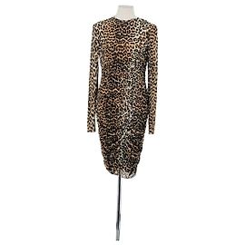 Vestido Ganni marrón de poliamida Castaño