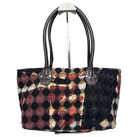 Borsa a mano vintage Emilio Pucci in lana e pelle marrone / nera / arancione Multicolore