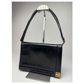 Vintage Givenchy Leather 2Way Handbag Black Black