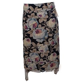 Gonna midi floreale con spacco di Dries van Noten Multicolore