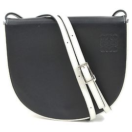 Borsa a spalla in pelle Loewe nera e bianca Nero Bianco