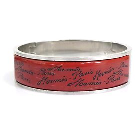 Pulseira de bangles de esmalte e metal Hermès Marrom Preto Prata