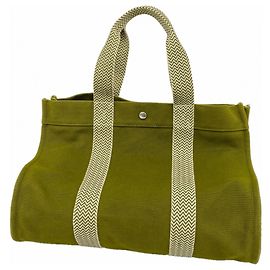 Hermes Hermès Cannes MM Canvas Khaki Handbag Khaki
