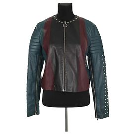 Roberto Cavalli Schwarze Lederjacke Schwarz