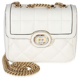 Bolsa mini Deco em couro de bezerro acolchoado branco Gucci Branco