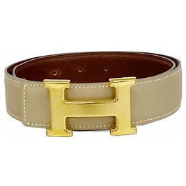 Constance Gürtel von Hermès Braun Beige