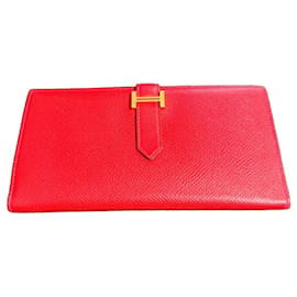 Hermès Béarn Long Wallet - Red Red