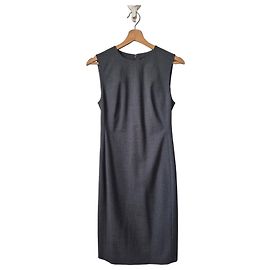 Theory Wool Sleeveless Dress Grey Grey