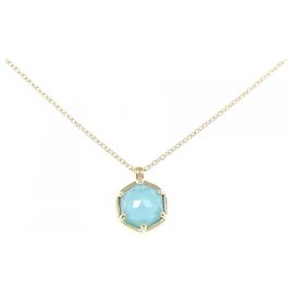 Autre Marque Collier Vendome Au750 Quartz Turquoise Doré