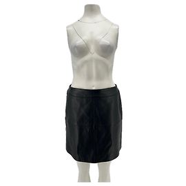 Falda de cuero negra Eric Bompard Negro