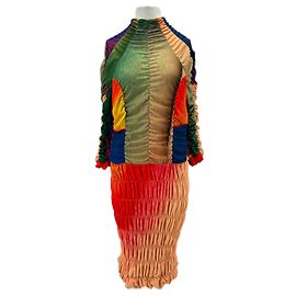 Autre Marque Robe longue plisée multicolore Multiple colors