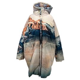 Autre Marque Bunte Bedruckte Daunenjacke Pink