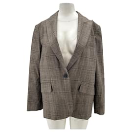 Ba&Sh Karierter Blazer mit Wolle Braun