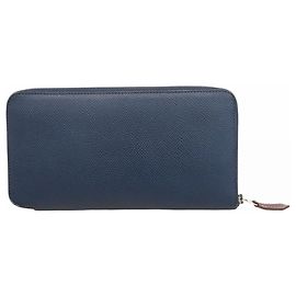 Hermès Hermes Azap Long Wallet in Blue Epsom Leather Blue