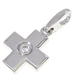 Colar de charme cruz em ouro branco 18K Cartier Outro
