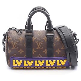Keepall XS Gummitasche von Louis Vuitton Braun Schwarz Mehrfarben Monogramm