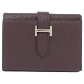 Hermès Bearn Combination Verso Geldbörse Blau Beige