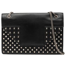 Bolsa de Ombro Betty em Couro Preto com Estampas Médias Saint Laurent Preto