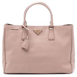 Prada Brown Large Saffiano Lux Galleria Double Zip Tote Brown Flesh